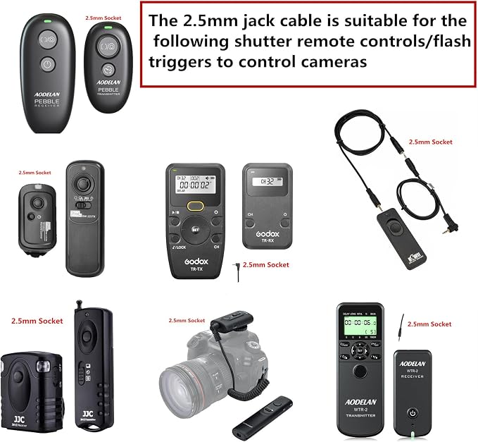 2.5mm-Micro USB Camera Remote Shutter Release Cable Wire for Samsung Accessories Nx1000/Nx2000/Nx300 Used for Connecting Wireless Remote Controls Flash Triggers and Shutter Controllers (SR2NX2) - Image 4