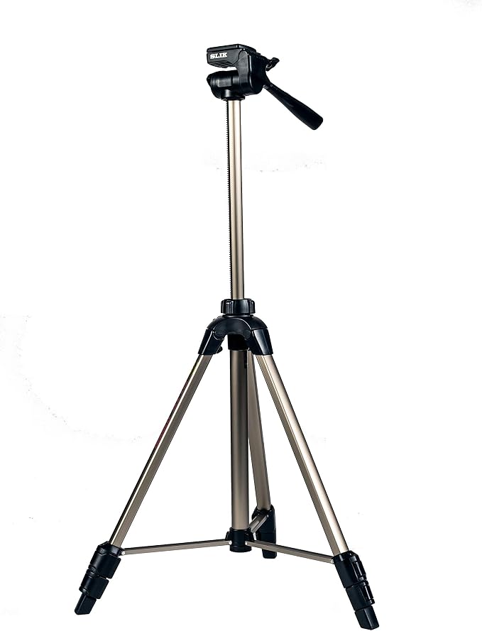 SLIK U8000 Tripod with 3-Way, Pan-and-Tilt Head,Silver | 3-way pan head with quick release plate and mid-level spreader for photography, videography and travel - Image 3