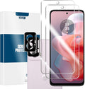 Moto G Power 5G-2024 HD Clear Tempered Glass Screen Protector + Camera Lens Protectors, [2+2 Pack] [Case Friendly] [Anti-Glare] [Bubble-Free] Screen Protector Glass For Moto G Power 5G-2024 by YEYEBF