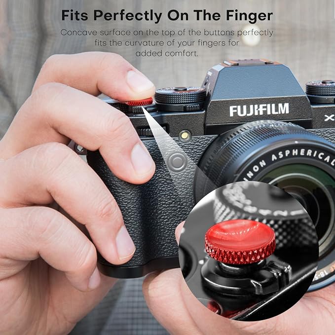 REYGEAK for Fujifilm Camera Shutter Button,4 Pcs Copper Soft Shutter Release Button,Camera Shutter Button Fits for Fuji Fujifilm X100 X100VI X-T5 X-T4 X-T3 Accessories(Red/Brass/Orange/Black) | Camera Shutter Button Accessories for Fuji Fujifilm X100 X... - Image 7
