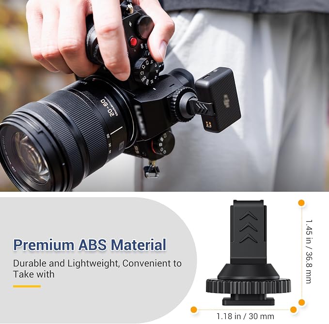 JJC Anti-Slip Cold Shoe Mount Adapter for DJI Mic 1 Receiver,with 1/4"-20 | with Tighten Knob for Stable Mounting,Durable ABS Cold / Hot Shoe Adapter,for DSLR Camera Tripod Vlogging Video Recording - Image 3