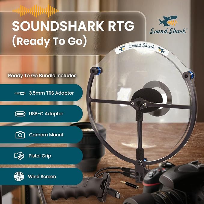 Parabolic Directional Microphone (3.5mm TRRS + USB-C Bundle) Professional External Long Range Recording, DSLR Camera, & Smartphone Mic for Birding, Listening, and Shotgun Boom Alternative - Image 2