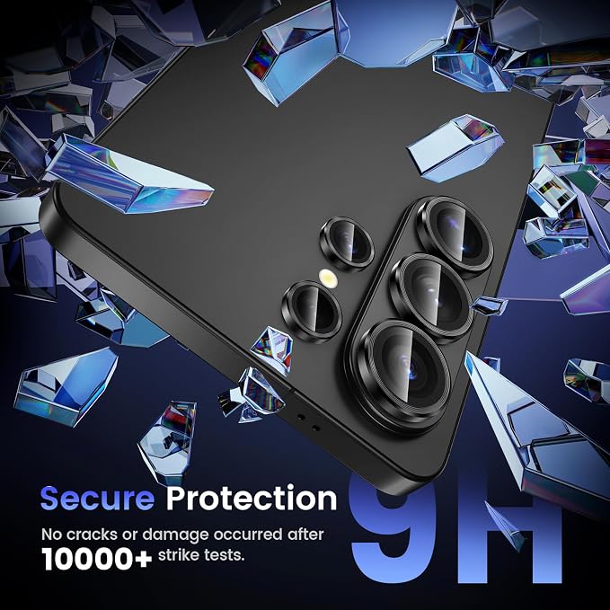Tensea Compatible with Samsung Galaxy S26 Ultra Camera Lens Protector | 9H Tempered Glass Camera Cover Screen Protector Metal Individual Ring [Installation Tray][Case Friendly] - Image 5