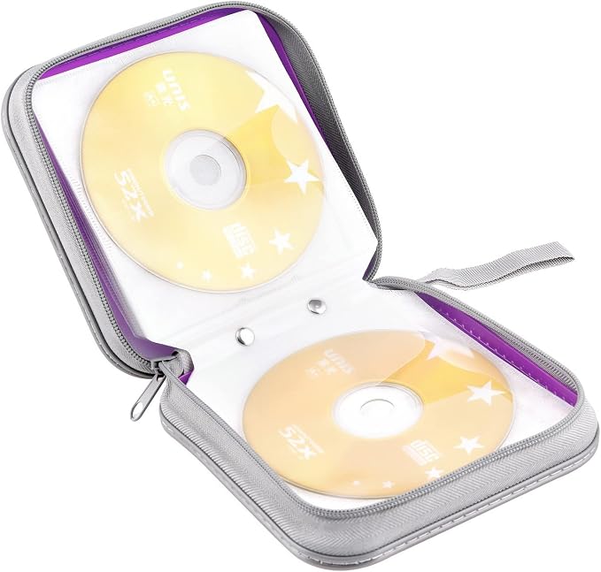 48‑Capacity Hard Plastic CD/DVD Binder for Car, Home & Travel | Zipper‑DVD Organizer, Scratch‑Resistant Sleeves Shield Discs From Dust & Damp; Stores Music, Video, Gaming & Blu‑ray Discs - Image 5