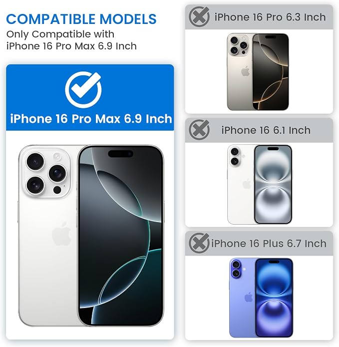 VEGO for iPhone 16 Pro Max Case with Privacy Screen Protector Black | Slide Camera Cover & Ring Kickstand Military Grade Heavy Duty Protection Cover for iPhone 16 ProMax 5G 6.9 Inch - Black - Image 2