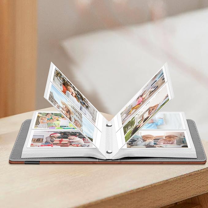 Fintie Instax Mini Photo Album for 2x3-Inch Film - 104 Pockets Small Albums for Fujifilm Instax Mini 12/11/99/40/7+/EVO/LiPlay/Link 3-2-1 Instant Camera/Polaroid Hi-Print Printer, Brown - Image 8