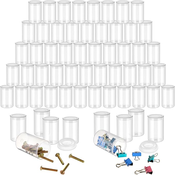 JOVITEC 200 Pcs Plastic Film Canister Holder 35 mm Empty Camera Reel Containers Storage Containers Case with Lids for Small Accessories Fish Hook Film Beads(Clear) by Jovitec