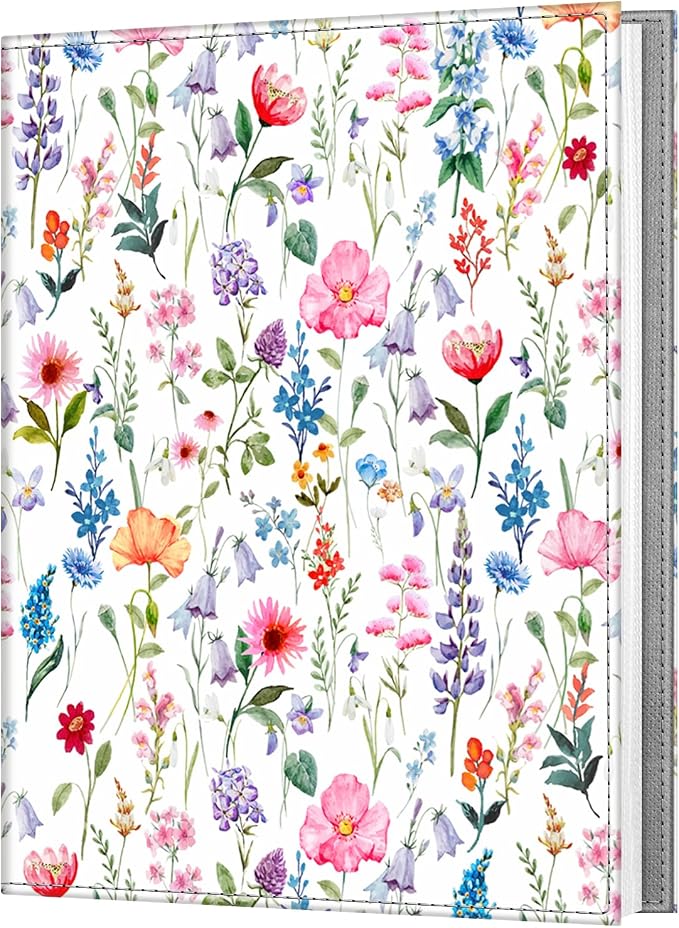 Fintie Photo Album for 8x10 Photos, 52 Pockets Vegan Leather Memory Book | Premium Cover Picture Book, For Family/Wedding/Couples Keepsakes, Anniversary Photos & Artwork Collection, Flower Fantasy by Fintie