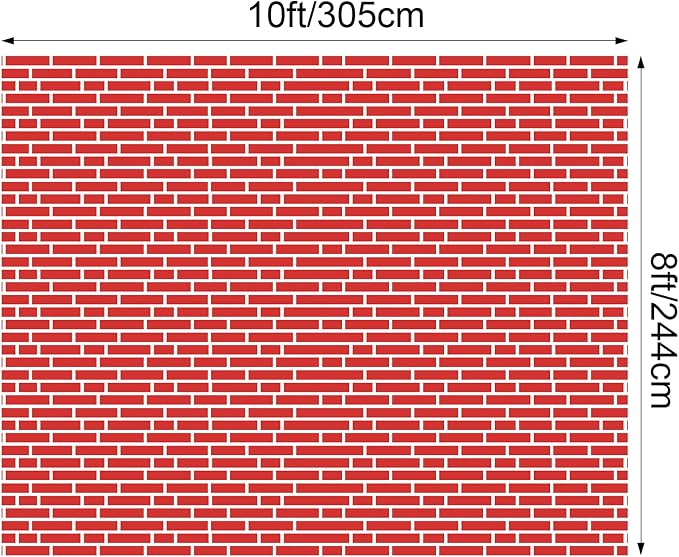 10x8 ft Red Brick Wall Backdrop Fabric Brick Photo Background | Large Polyester Brick Backdrop Cover for Photoshoot Home Fireplace Decoration, Newborn Birthday Party Decor - Image 2
