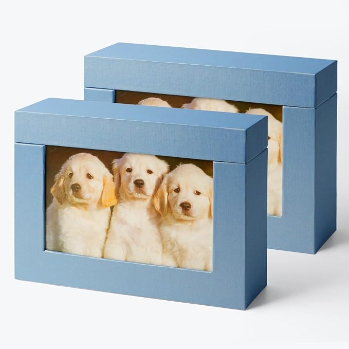 Cardboard Photo Boxes For Pictures 5x7, Family Photos Storage Box Set, Photo Album Box, Small Photo Storage Box Archival For Couple Photos, Postcards Box(2pack) by Aiuonenian
