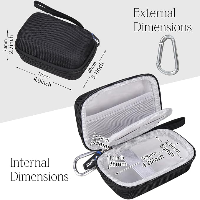 Digital Camera Case for FJFJOPK/for Lecnippy 4K Vlogging Camera/SECHKISS/Fleafer Upgrade FHD 1080P Digital Camera with Mesh Pocket for Accessories SD Card Cable (Case Only) (Black) - Image 3