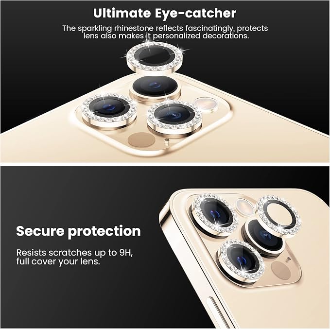Tensea for iPhone 13 Pro/iPhone 13 Pro Max Camera Lens Protector Bling, Protection Camera Cover Tempered Glass Screen Protector Diamond Metal Individual Ring for 13Pro 6.1" / 13 ProMax 6.7 inch 2021 | Protective Camera Cover Tempered Glass Screen Prote... - Image 6