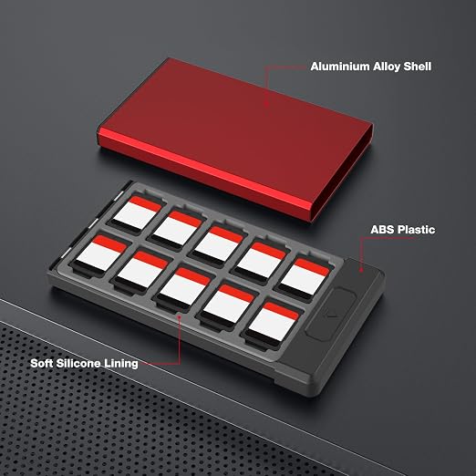 HEIYING Switch Game Case with 40 Precise Slots for Switch 2 / Micro SD Card | Portable Game Card Case, Metal Shell with Soft Silicone Lining, Precise Slots, Magnetic Closure for Easy Storage & Access - Image 4