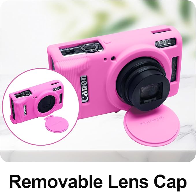 Easy Hood Camera Case for Canon ELPH 360/IXUS 285 HS/IXY 650 Camera,Rose | With Removable Lens Cover,Soft Silicone Protective Case,Anti-Scratch,Dustproof,Shockproof,Enhanced Grip,Camera Accessories - Image 2