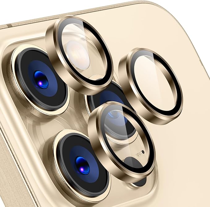 Tensea Camera Lens Protector for iPhone 16 Pro Max/16 Pro/15 Pro Max/15 Pro | Metal Aluminum Alloy Tempered Glass Cover Camera Screen Protector Accessories, Case Friendly by Tensea