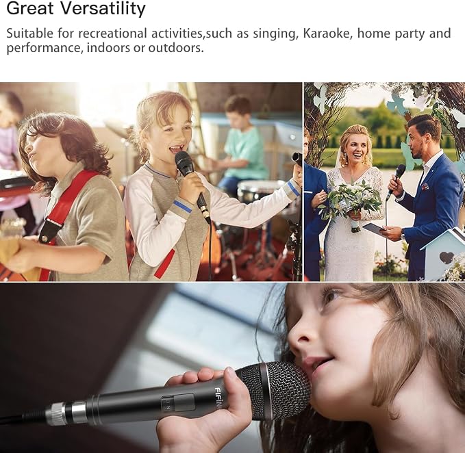 FIFINE K6 Karaoke Microphone, Dynamic Vocal Microphone for Singing | 6.35MM Wired Handheld Mic with On and Off Switch, 14.8ft Detachable Cable for Speaker, Audio Mixer/Interface - Image 6