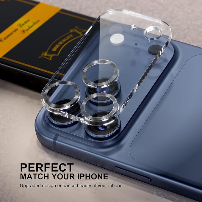 for 6 Pack iPhone 17 Pro Max Camera Lens Protectors, CD Black | [Drop Protection] [Case Friendly] [Easy Installation] 9H Tempered Glass Camera Screen Protector Cover Accessories 6.9-inch - Image 5