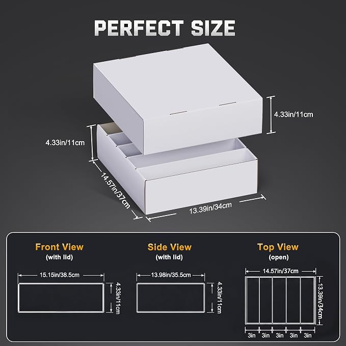 ZLCA 5 Row Trading Card Storage Box, 4000+ Standard Cardboard Storage Box | with 30 Dividers, Bulk Card Storage Box for MTG TCG PTCG Baseball Sports Card - Image 7