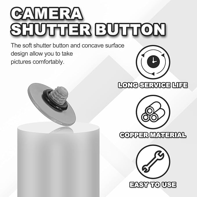 PATIKIL Camera Shutter Button, 3 Pack 10mm Convex Surface Shutter Release Buttons Pure Copper Camera Button for Nikon for Fujifilm for Leica DSLR/SLR, Gray - Image 4