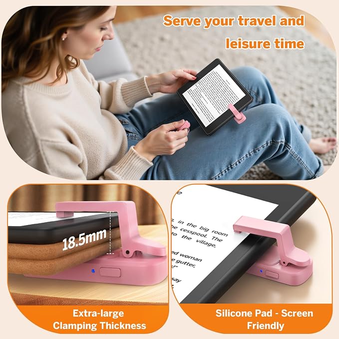 Page Turner Ring for Kindle,Remote Control for iPhone iPad Tablets eReaders | Clicker Page Turner for Kindle Accessories for Camera Video Record&Shutter Selfie with Storage Bag, Fits Thick Cases (Pink) - Image 4