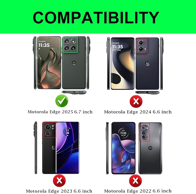 for Moto Edge 2025 Case,with Sliding Camera Lens Cover,HD Screen Protector,360° Rotating Kickstand, Military-Grade Shockproof Protective Cover for Motorola Moto Edge 2025,Mint+Pink - Image 2