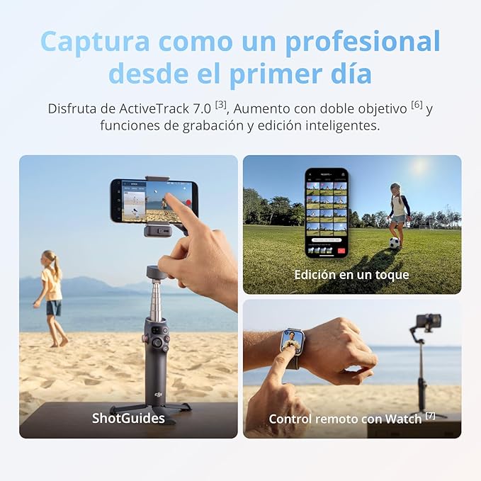 DJI Osmo Mobile 8 Gimbal Stabilizer for Phone, 3-Axis Stabilization | AI Native Tracking with Audio & Lighting, 360° Pan Rotation, Built-in Extension Rod & Tripod, 10h Battery, Extension Rod - Image 8
