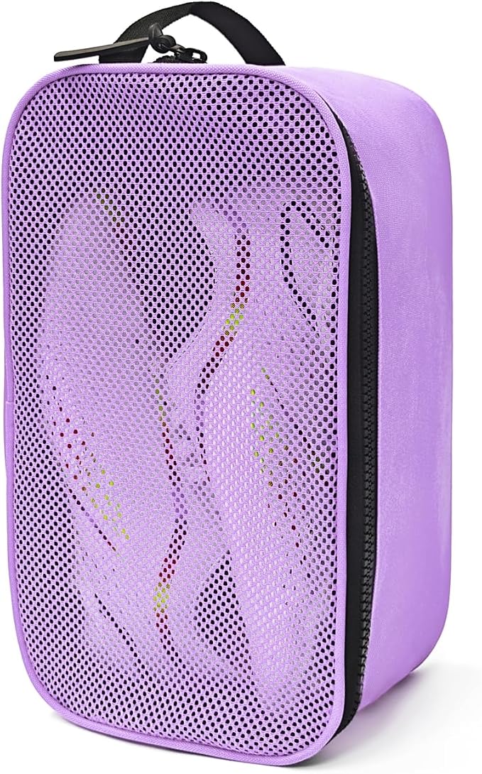 Golf Shoe Bag for Travel, Ventilated Sports Shoes Carrier, Portable Football Boot Organizer for Gym Men Women (1 Pcs-Lavender) by Suaetiai