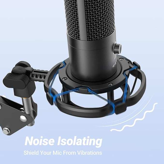 Fifine SK1 Vibration Reduction Microphone Shock Mount Holder for Desk Stand | Mic Mount Holder, Noise Elimination, with Thumbscrew, Pivot mount for Boom Arm - Image 2