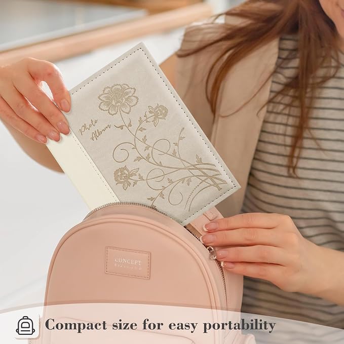 Artmag Photo Album 5x7 Clear Pages Pockets Leather Cover Slip Slide in Photo Album Book Holds 100 Vertical 5x7 Photos Picture Book for Wedding Family (Beige) - Image 6