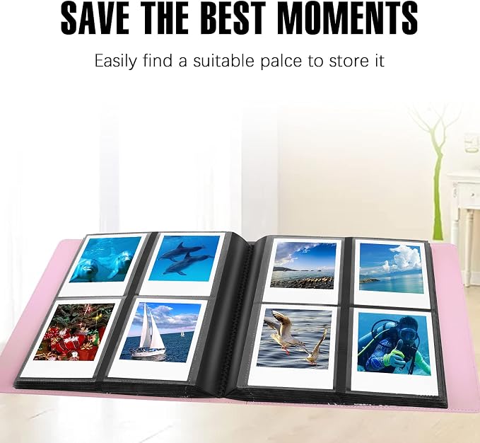 Veicevol 192-Pocket Album for Polaroid i-Type, 600 & SX-70 Photos, Pink | Designed for Fujifilm Instax Wide Photos, Water-Resistant PU Leather Cover, Family Memories, Securely Holds Up to 192 Photos - Image 7