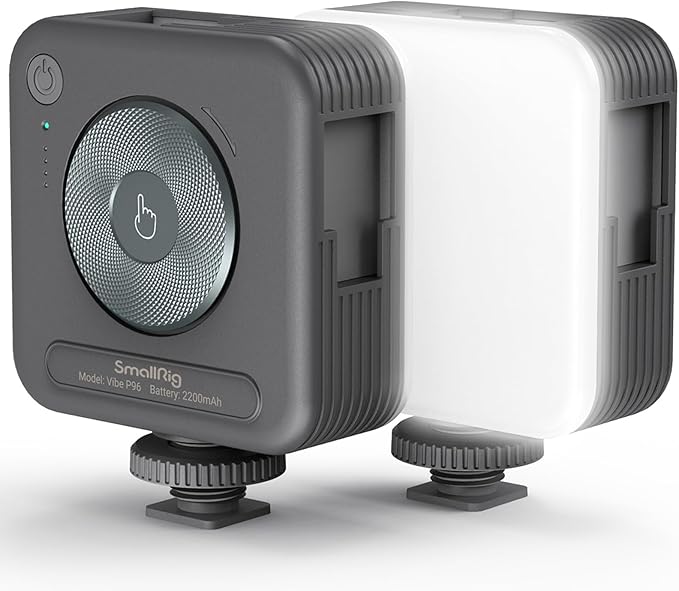 SmallRig P96 Mini LED Video Light, Bi-Color 2700-6500K Portable Light | CRI 95+, 2200mAh, with Camera Cold Shoe Adapter, for Content Creator Photography Vlogging, for TikTok, YouTube Streaming by SmallRig