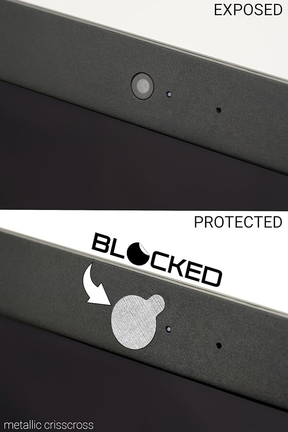 Rigid Series - 2X Thicker | BLOCKED Original Vinyl Webcam Cover Stickers | Restickable & Stackable Privacy Covers | for All Camera-endable Devices | 3-Sizes | 57 Tabbed Metallic Crisscross Textured - Image 4
