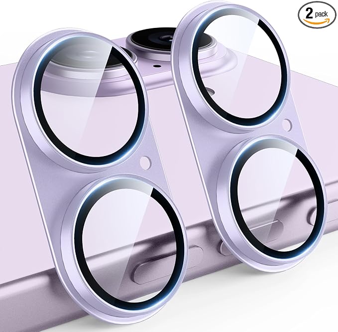 TAURI 2 Pack for iPhone 17 Camera Lens Protector, Lavender | Full Coverage Military-Grade Shatterproof, Upgrade AR Anti-Reflection Ultra Clear Transmission & Case Friendly by TAURI