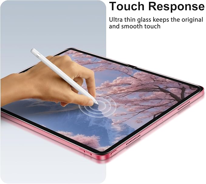 SPARIN 2+2 Pack Screen Protector for iPad (A16) 11th/10th Gen (11”/10.9”) | Tempered Glass + Camera Lens Protector Full Protection, Case Friendly, Anti Scratch, Apple Pencil Compatible-Pink - Image 5