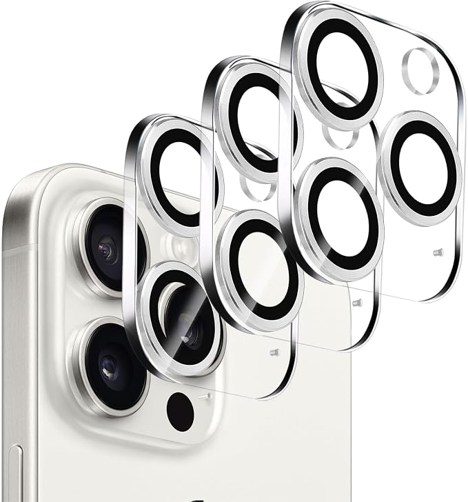 3 Pack Dengduoduo Tempered Glass Camera Lens Protector for iPhone 15 Pro 6.1" & for iPhone 15 Pro Max 6.7", Ultra HD, 9H Hardness, Anti-Scratch, Case Friendly, Easy to Install [No Affect on Night Shots] by Dengduoduo