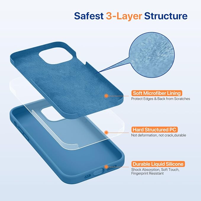 Miracase Silicone for iPhone 12 Case and iPhone 12 Pro Case, Capri Blue | Liquid Silicone Gel Rubber Shockproof Drop Protection Phone Case for iPhone 12/12 Pro 6.1 inch - Image 7