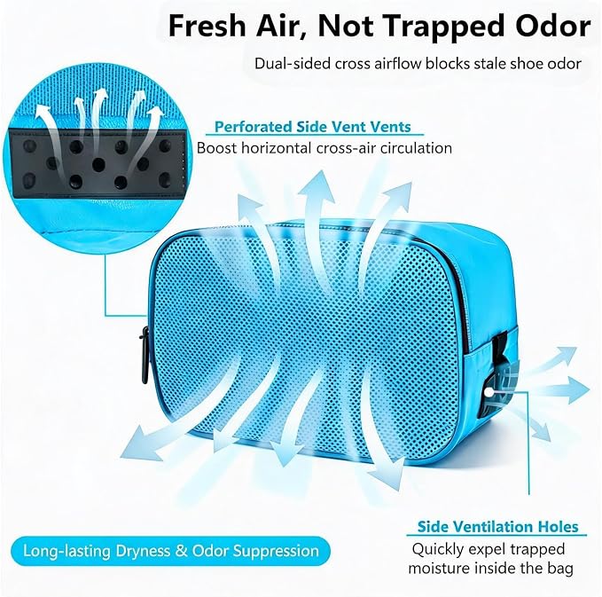 Golf Shoe Bag for Travel, Ventilated Sports Shoes Carrier, Portable Football Boot Organizer for Gym Men Women (1 Pcs-Sky Blue) - Image 4