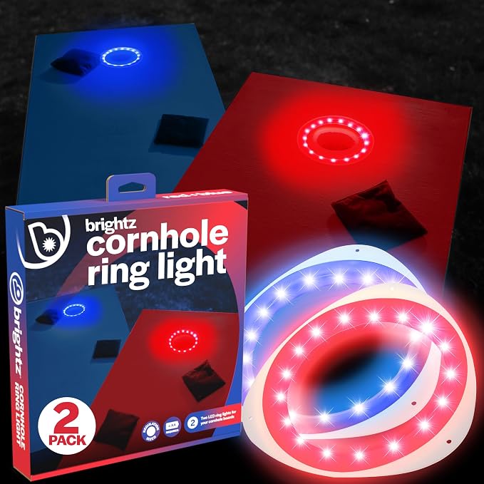 Brightz LED Cornhole Board Ring Lights, 2-Pack - 48-Hour Battery Life - Illuminate Your Game with Dazzling Glows and Ultimate Style for Non-Stop Evening Fun and Excitement (Includes Hole Lights Only) by Brightz