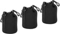 PATIKIL Camera Lens Bag, 3 Pcs 3.3" ID x 5.5" H Drawstring Lens Pouch with Thick Protective Neoprene, Lens Case for DSLR Camera Lens, Water Coffee Cups Black by PATIKIL
