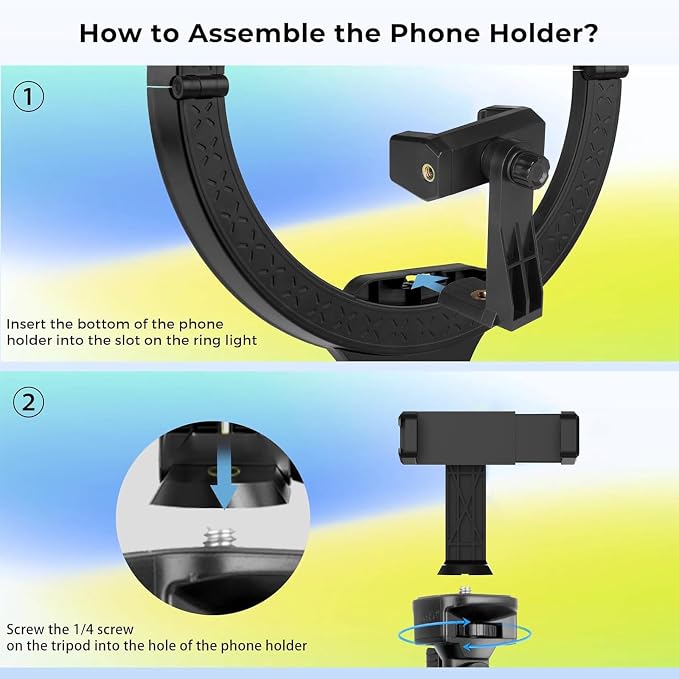 Aureday 14'' Selfie Ring Light with 62'' Tripod Stand and Phone Holder, Dimmable LED Phone Ringlight for Makeup/Video Recording/Photography, Circle Lighting for All Cell Phones&Lightweight Cameras - Image 7