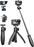 TELESIN 40cm/15.7in Mini Selfie Stick Tripod for DJI Osmo Action 5 Pro/4/3 | Magnetic Quick Release, Anti-Slip Handle Grip, 360° Ball Head, Portable Vlog Extended Pole for DJI Action Camera Accessories by telesin