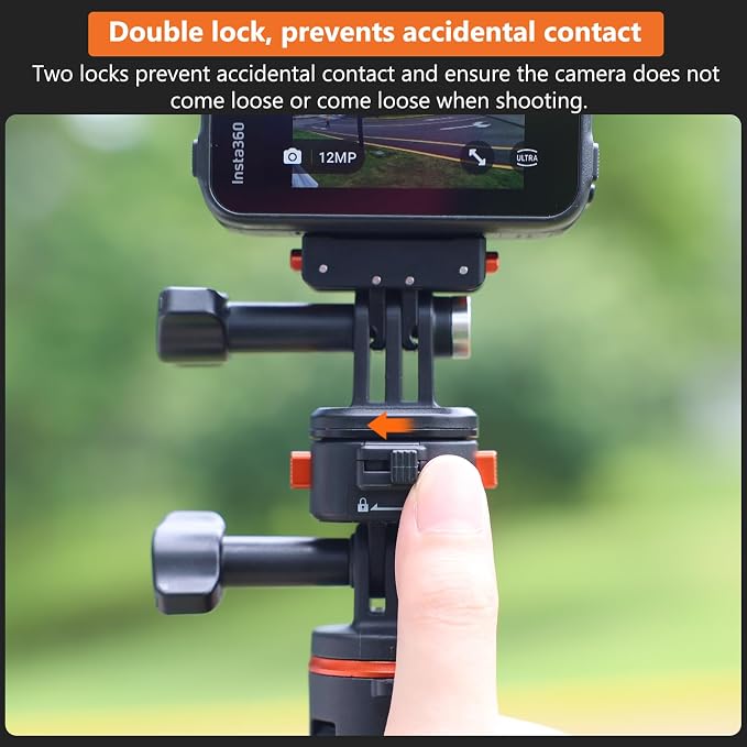 VRIG Mini Quick Release Base Mount for Action Camera, Magnetic Tripod Mount Adapter Compatible with DJI OSMO Action 5Pro/4/3,Go-Pro Hero 13/12/11/10, Akaso, Insta360 (Magnetic Accessories) - Image 3