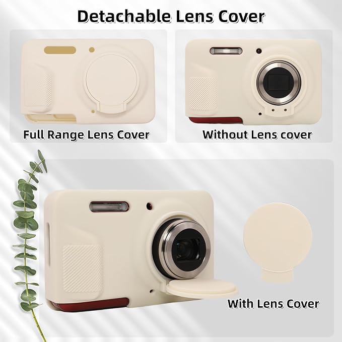 Case for Kodak PIXPRO FZ55, FZ55 accessories | Soft Silicone Protective Case Removable Lens Cover, Comes with 2 Screen Protectors and 1 Wrist Strap. (Misty White) - Image 4