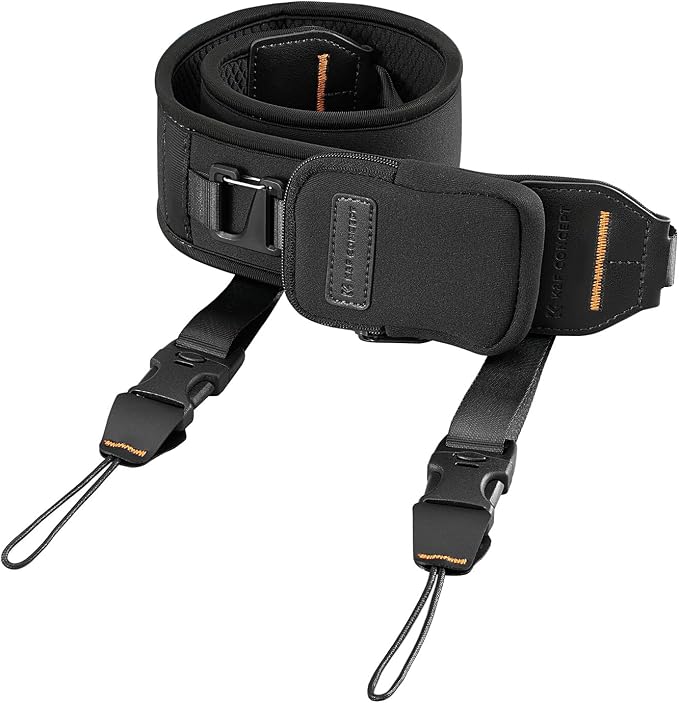 K&F CONCEPT Camera Neck Strap | Soft Neoprene, Adjustable Shoulder Belt, Zipped Pocket, Compatible with Sony/Canon/Nikon/Fuji DSLR SLR Mirrorless by KFCONCEPT
