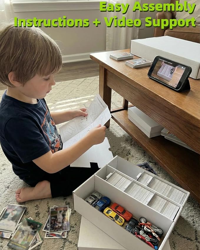 Card Storage Bbox, 4 Row Card Box for Standard Card with Card Stoppers 1Pcs | 4 Row Cardboard Storage Box for Standard Card Laminated Cardboard Surface Card Stopper - Image 4