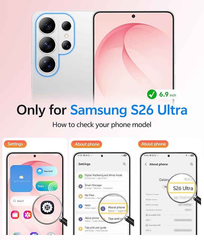 FNTCASE for Samsung Galaxy S26 Ultra Case, Compatible with Magsafe | Screen Protector, Full Camera Protection, Translucent Matte, 14FT Military Grade Drop Proof, Protective Phone Cover - Image 2