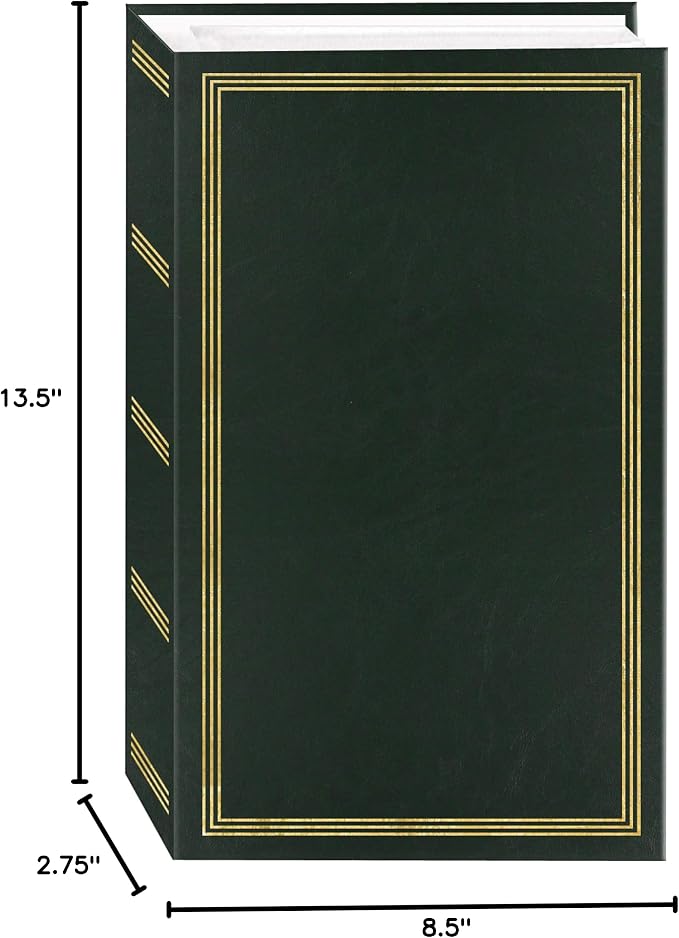 3-Ring Photo Album 504 Pockets Hold 4x6 Photos, Hunter Green - Image 2