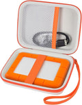 ALKOO Case for LaCie Rugged Mini 1TB/2TB/4TB/5TB External Hard Drive | Portable HDD Holder, Cable Pocket, SD Card Storage, for Photographers, Creators, Students, Office, Travel, Case Only, White by ALKOO