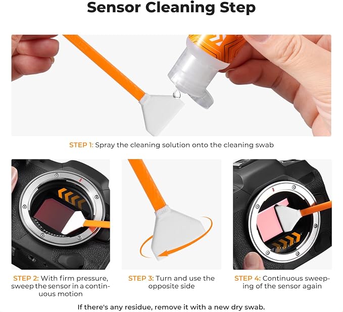 K&F CONCEPT 25 in 1 Camera Cleaning Kit, Full Frame Lens and Sensor Cleaner | 24mm Vac-Sealed Swabs,Lens Pen,60 and 20ML Lens Cleaner,Cloth,Blower,Hard Case, for Canon Nikon Sony DSLR Mirrorless,MK02 - Image 7