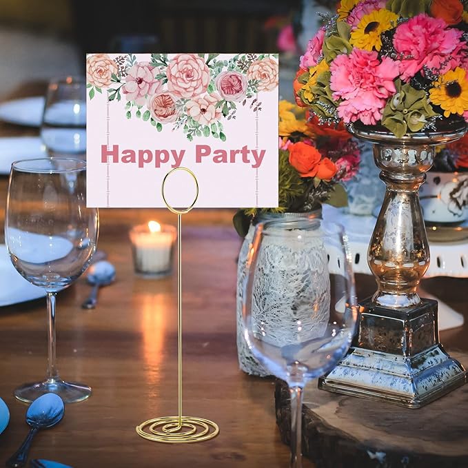 Table Number Holders, 10PCS Place Card Holder, Photo Holder (8.7" Gold) | Picture Holder, Cards Stand Name Menu Clips, Large Size Table Sign Card Holders for Centerpieces Wedding Birthday Party - Image 5
